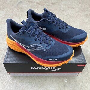 Saucony Xodus Ultra 3 Trail Running Shoes Men's 10.5 Navy/Peel NWT